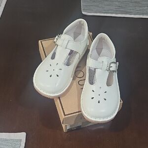 L'Amour White Kids Dress Shoes with Buckle